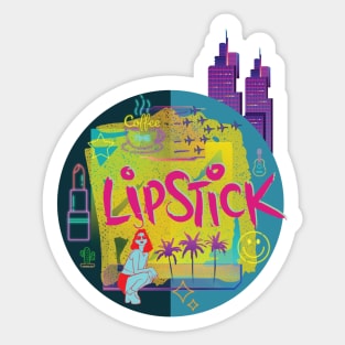 Coffee Lipstick and Summer Sticker
